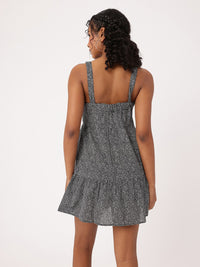 DressBerry Glitch Glam Printed Tiered Mini Dress