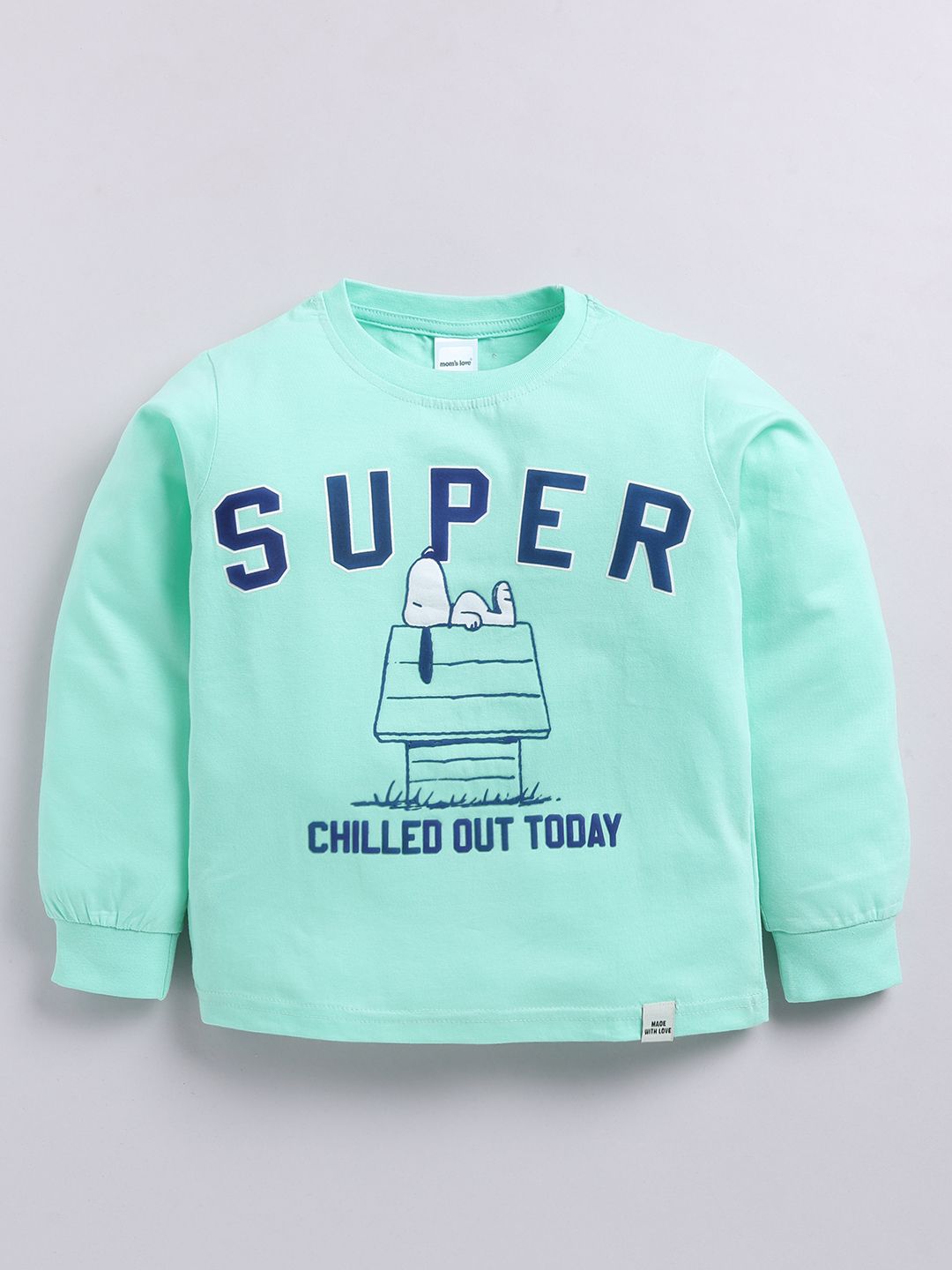 Moms Love Boys Graphic Printed Sleeves Full Tshirt dengan Joggers