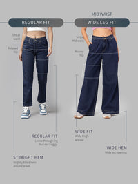 DressBerry High-Waist Wide Leg Baggy Jeans