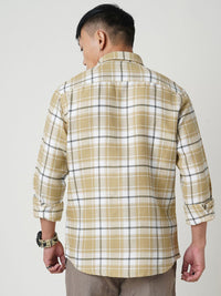 VASTRADO Men Classic Spread Collar Checked Cotton Slim Fit Casual Shirt