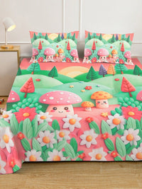 Myntra Elegant Homes Multicoloured Conversational 400 TC King Bedsheet with 2 Pillow Covers