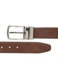 Teakwood Leathers Men Textured Leather Reversible Formal Belt