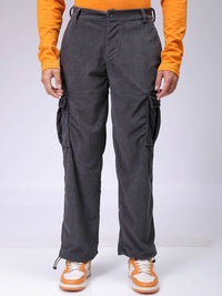 The Indian Garage Co Men Textured Loose Fit Cargos Trousers