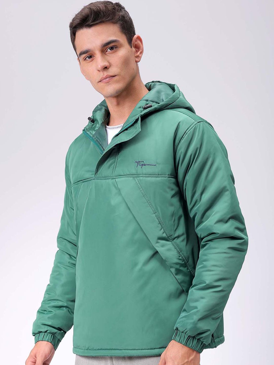 The Indian Garage Co Men Hooded Slim Fit Bomber Jacket