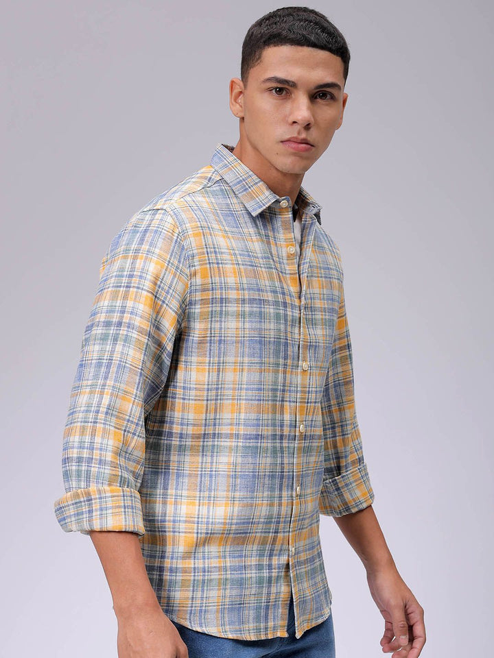 The Indian Garage Co Men Slim Fit Multi Stripes Opaque Striped Casual Shirt