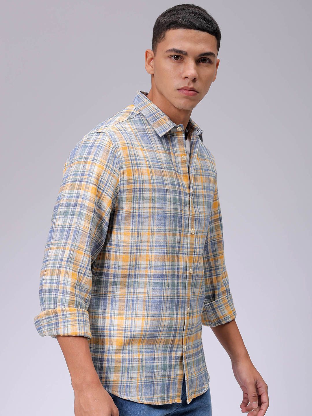 The Indian Garage Co Men Slim Fit Multi Stripes Opaque Striped Casual Shirt