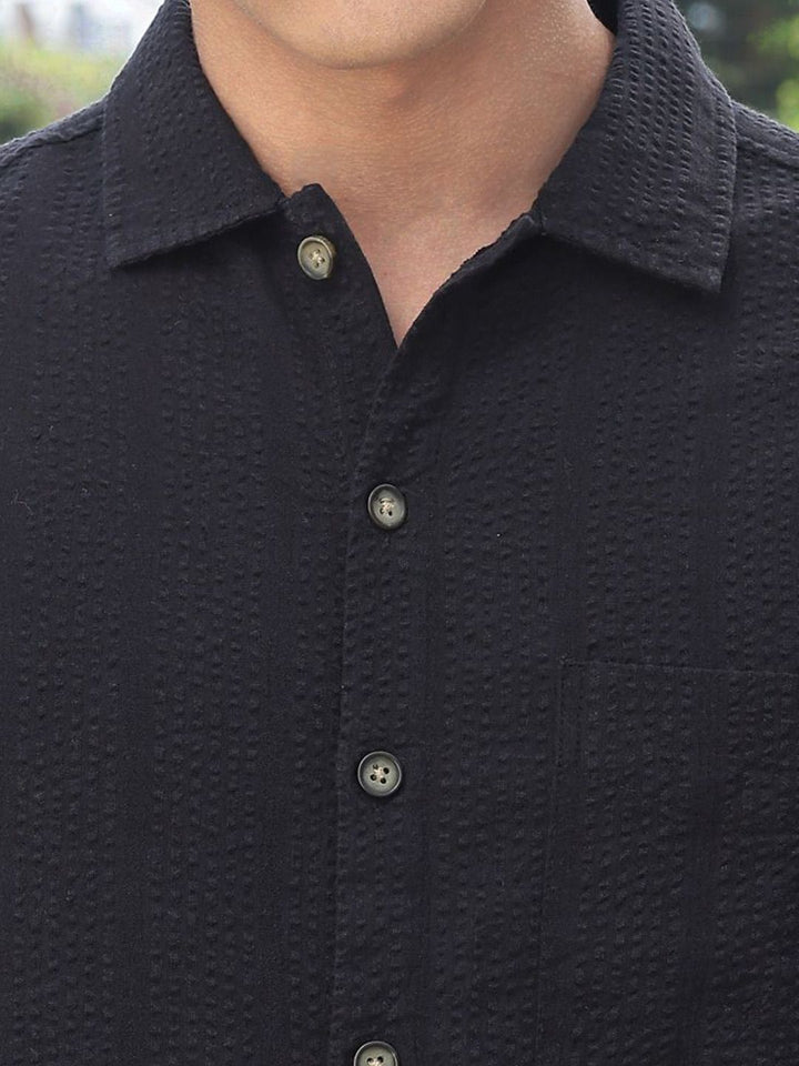 Thomas Scott Men's Premium Seersucker Cotton Casual Shirt