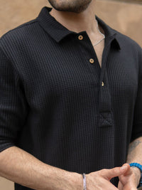 Powerlook Men Textured Spread Collar Casual Shirt