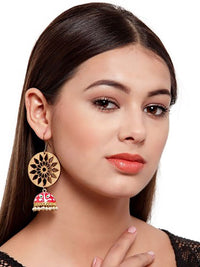 Anouk Gold-Plated Cubic Zirconia Studded Contemporary Drop Earrings