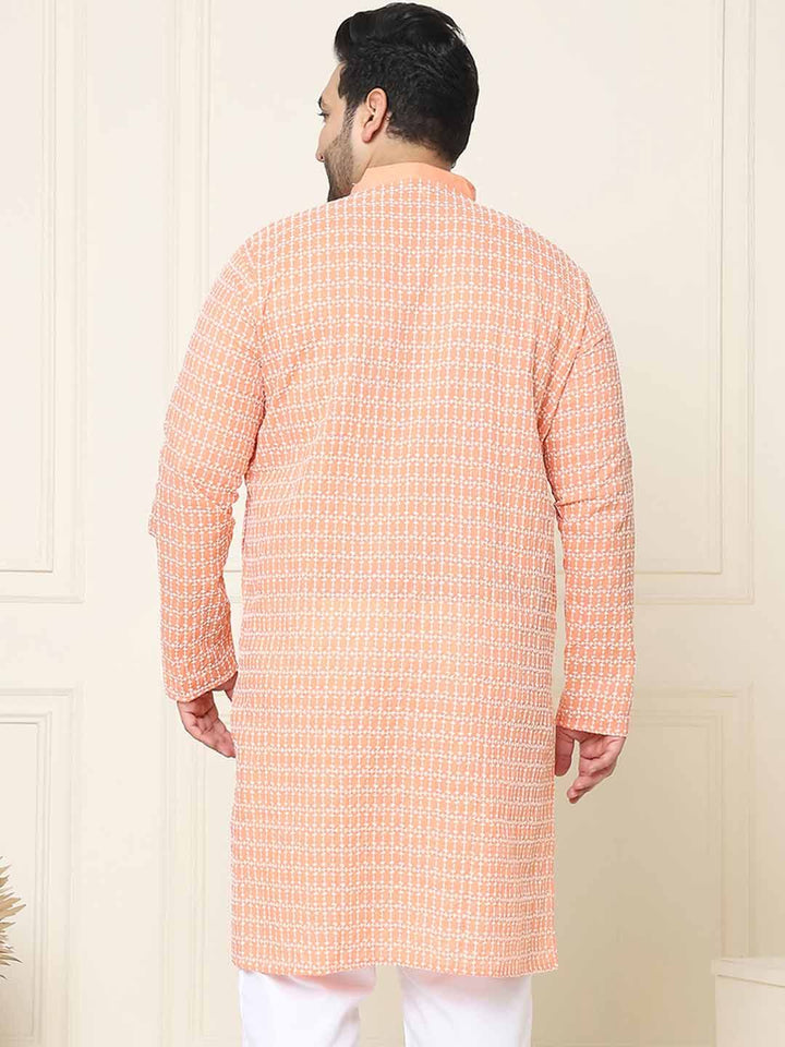 SOJANYA PLUS Geometric Embroidered Long Sleeves Pure Cotton Straight Kurta