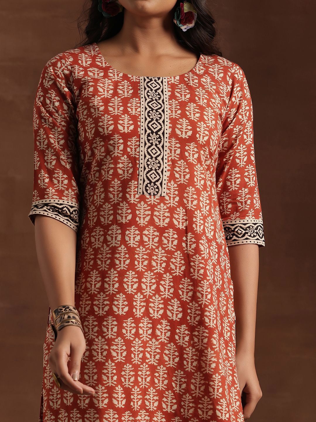Libas Floral Printed Straight Kurta With Salwar And Dupatta