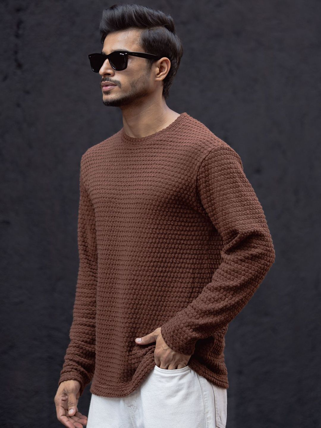 Powerlook Men Solid Round Neck Cotton T-shirt