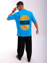 The Indian Garage Co Men Back Printed Boxy Oversized Pure Cotton Round Neck T-shirt