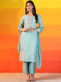 Mamicha Women Floral Printed Regular Pure Cotton Kurta with Palazzos & With Dupatta
