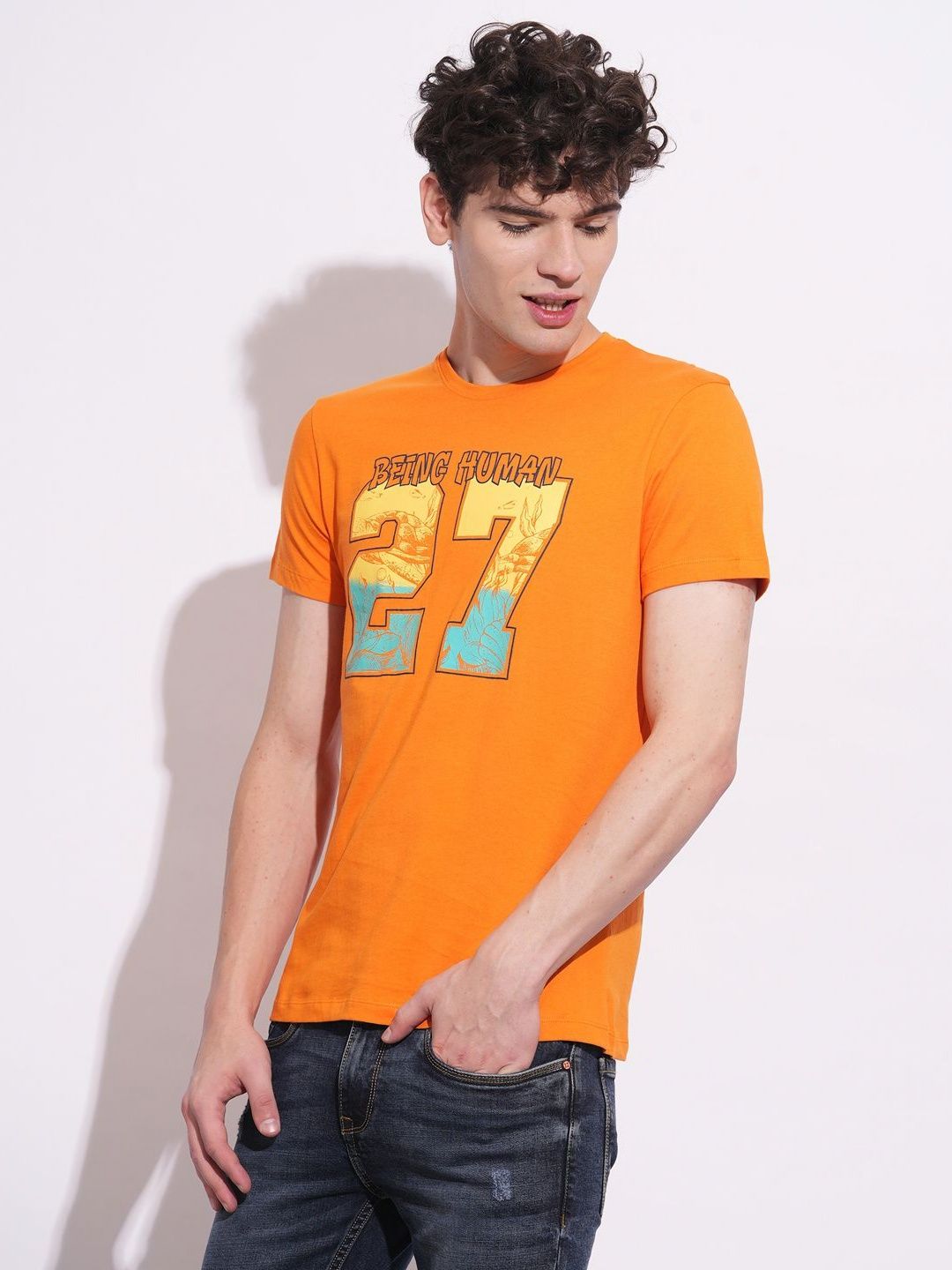 Being Human Men Typography Printed Round Neck Cotton T-shirt