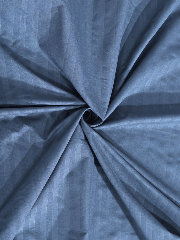 Myntra Elegant Homes Book Fold Blue Striped Polycotton 300 TC King Fine Bedsheet with 2 Pillow Covers-98 x 87 inches