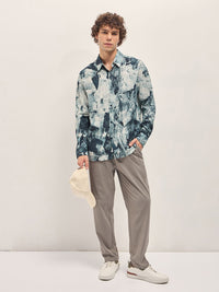 THE BEAR HOUSE Men Spread Collar Abstract Printed Relaxed Fit Casual Shirt