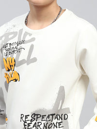 Monte Carlo Boys Printed Solid Cotton Sweatshirt