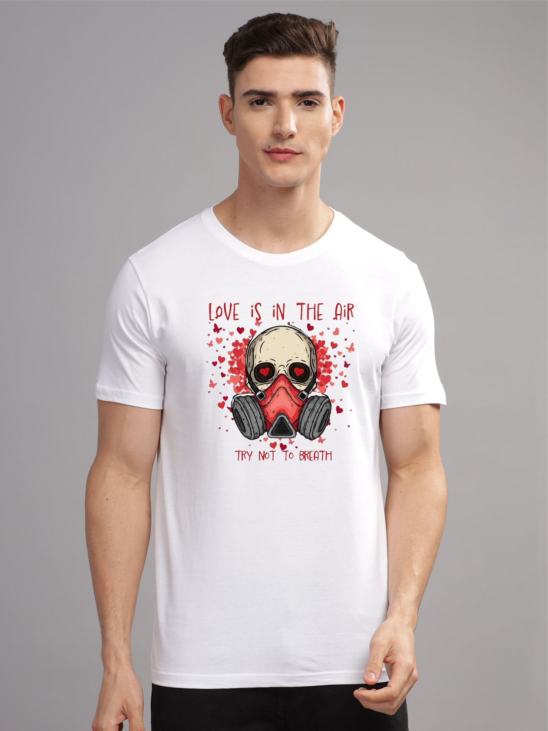ADRO Lelaki Grafik Bercetak T-shirt Kapas Leher Bulat