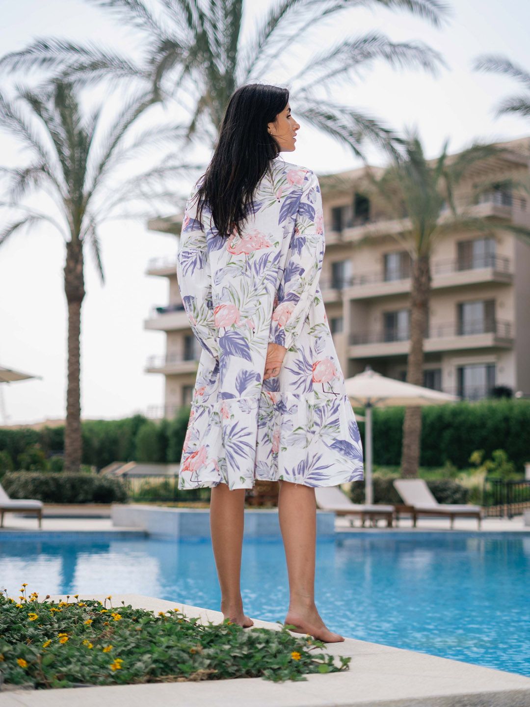 SANSKRUTIHOMES V-Neck Printed A-Line Dresses