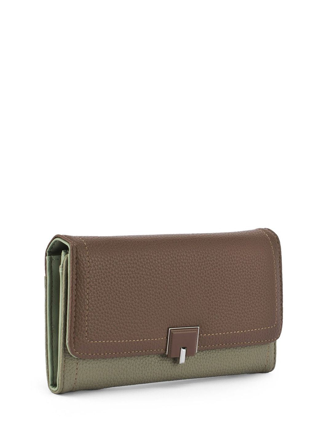 Lino Perros Women Buckle Detail Two Fold Wallet with SIM Card Holder