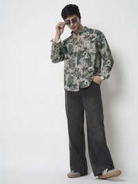 VASTRADO Men Classic Spread Collar Floral Printed Slim Fit Casual Shirt
