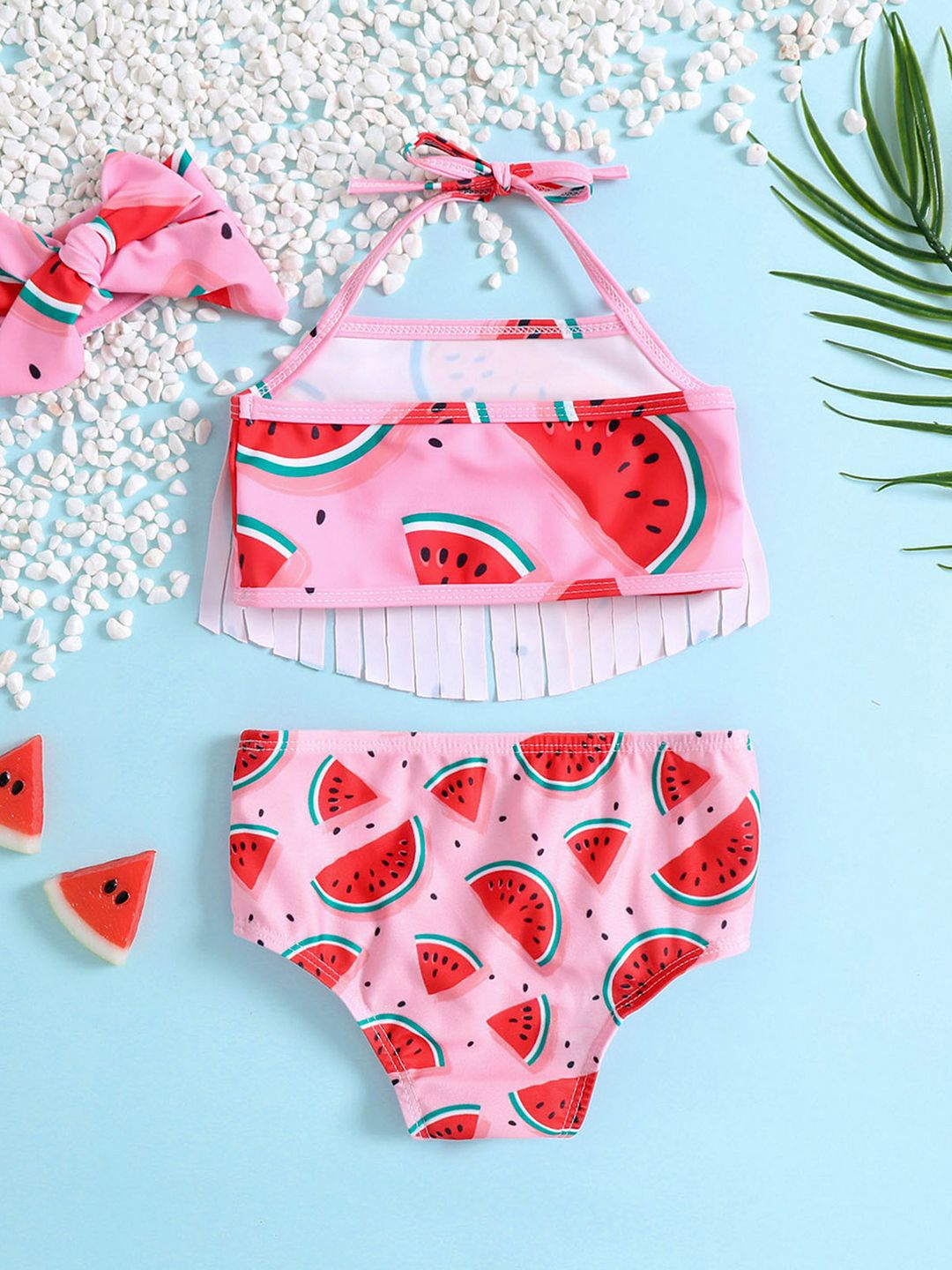 YK Infant Girls Printed Top & Briefs Swim Set