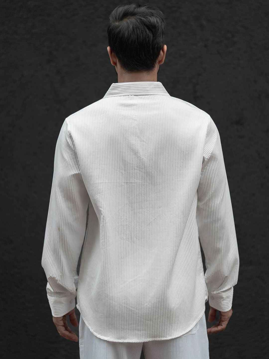 Powerlook Self Design Polo Collar Long Sleeves T-Shirt With Trouser