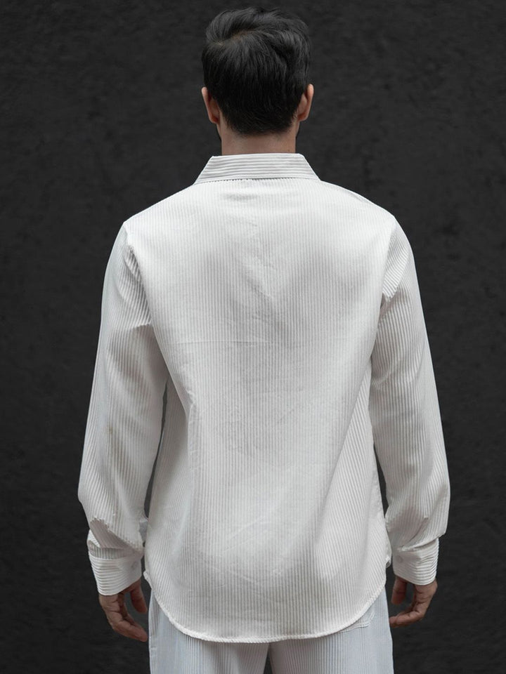 Powerlook Self Design Polo Collar Long Sleeves T-Shirt With Trouser