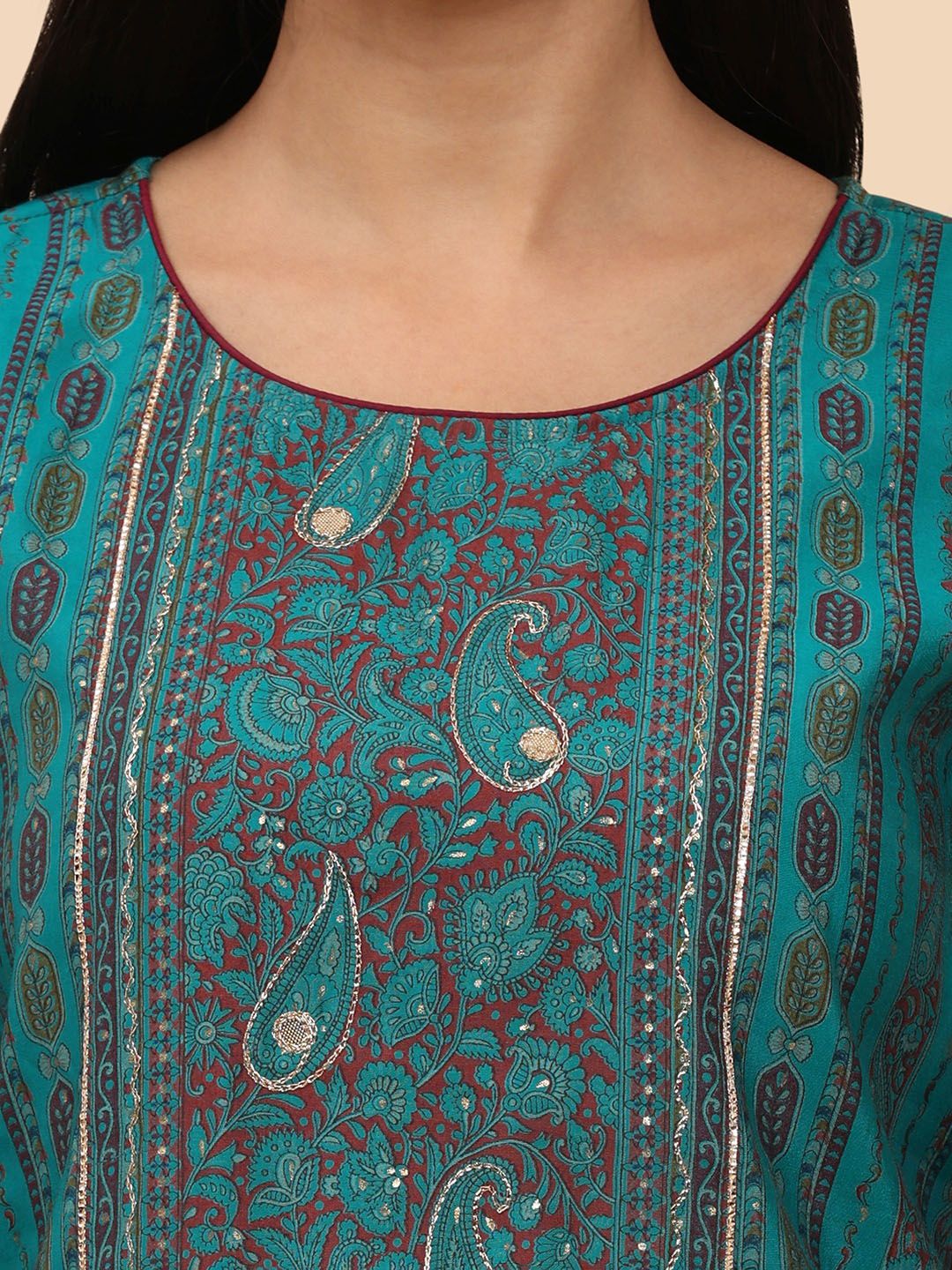 Mamicha Women Floral Embroidered Regular Pure Cotton Kurta with Palazzos & With Dupatta