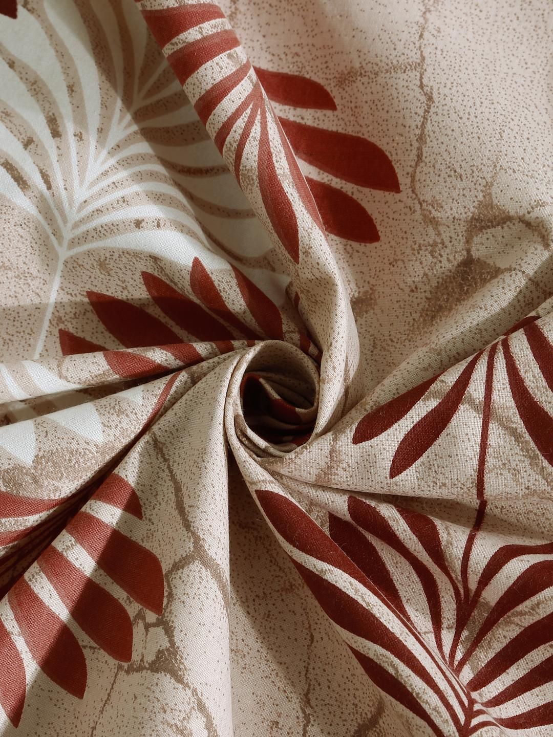 KLOTTHE Beige Floral Cotton Single Bedsheets