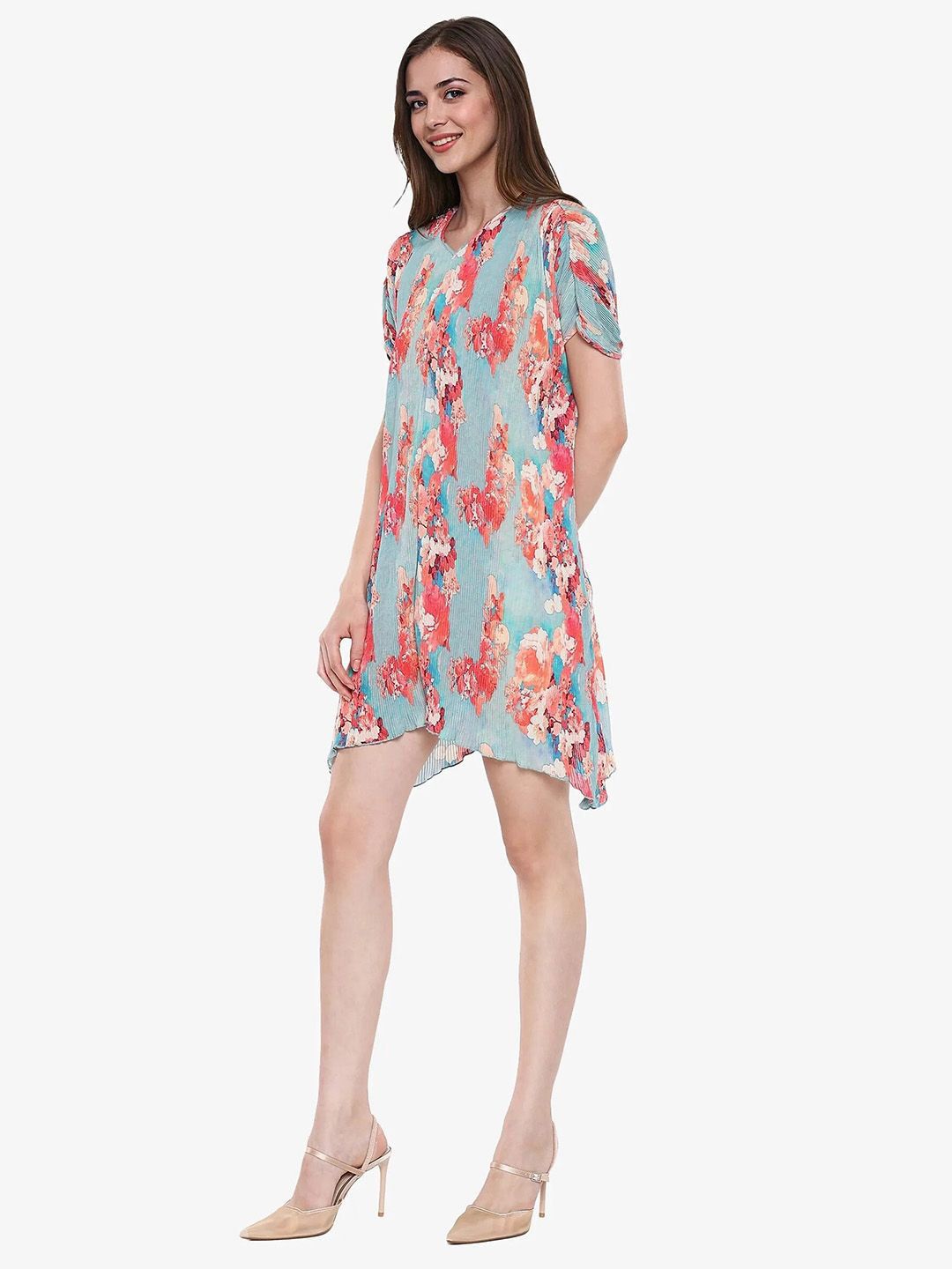 RAREISM Women Floral Printed A-Line Mini Dress