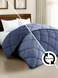 Story@home Lavender & Blue Solid Reversible 240 GSM Heavy Winter Double Bed Comforter