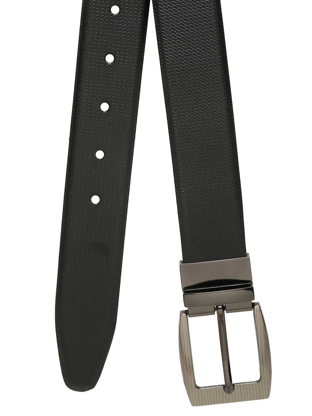 Teakwood Leathers Men Textured Leather Reversible Formal Belt