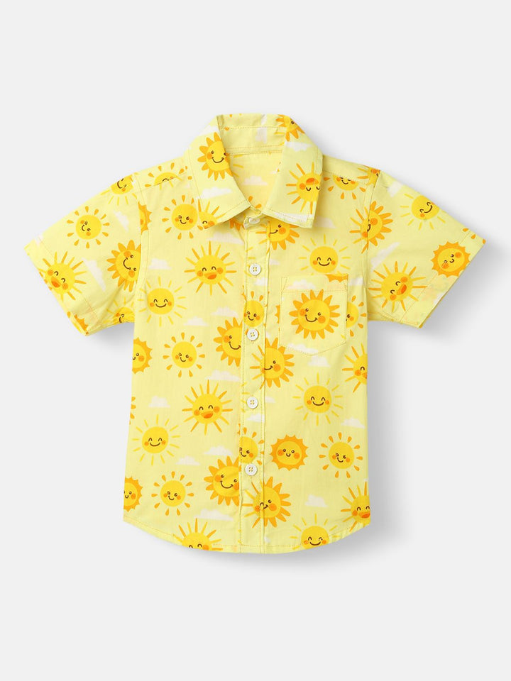 Nauti Nati Boys Printed Shirt with Shorts