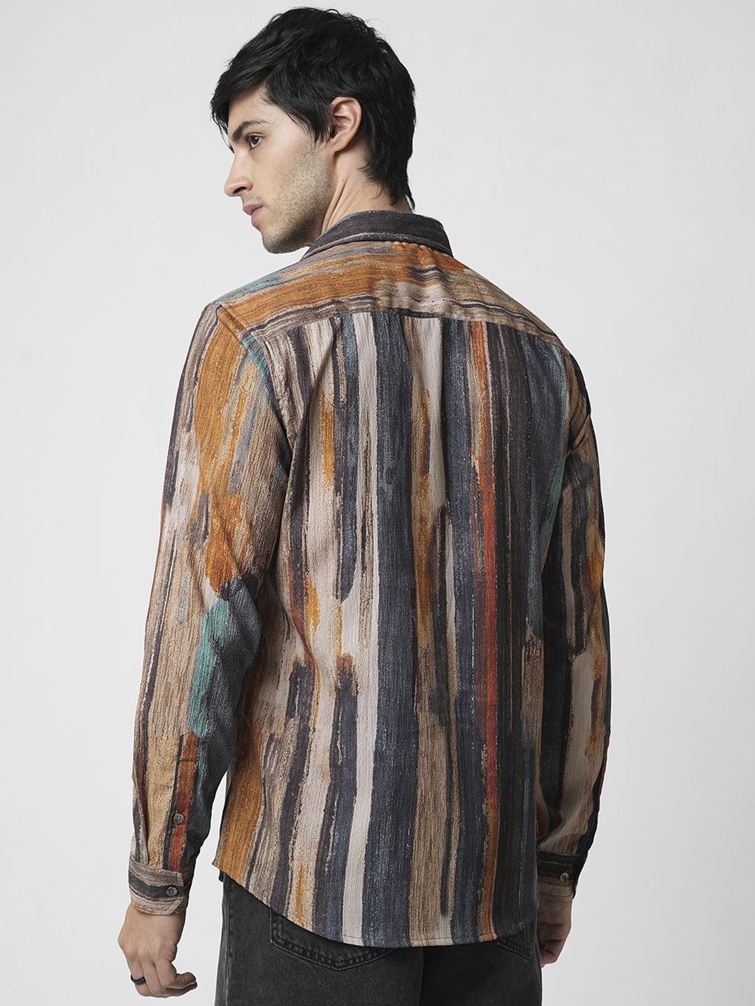 VASTRADO Men Classic Cutaway Collar Abstract Printed Slim Fit Casual Shirt