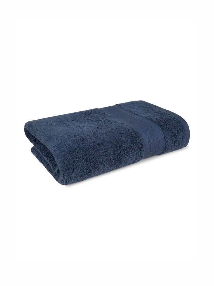 MYTRIDENT Navy Blue Cotton 500 GSM Bath Towel