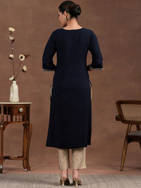 Libas Floral Yoke Design Straight Kurta