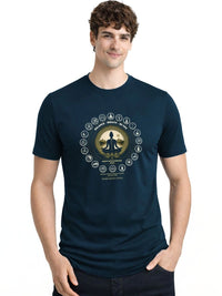 ADRO Lelaki Grafik Bercetak Leher Bulat Lengan Biasa Kapas T-shirt