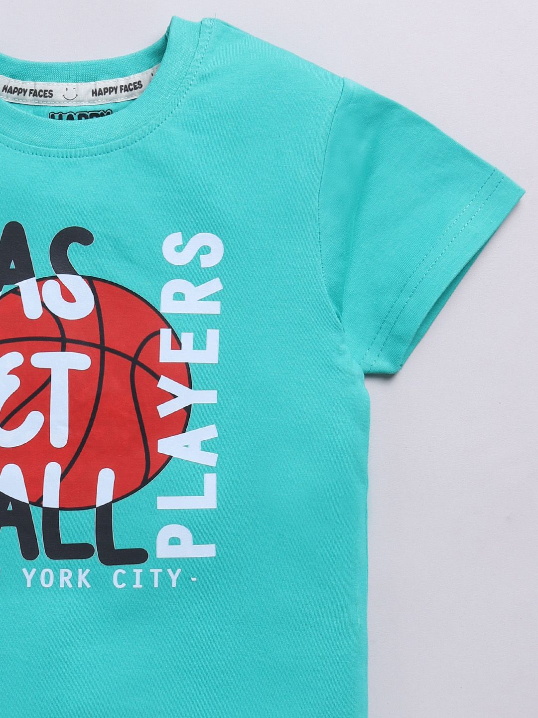 Happy Faces Kids Boys Typography Printed Pure Cotton T-Shirt