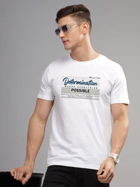 ADRO Typography Printed Round Neck Cotton T-shirt