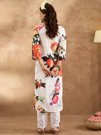 Indo Era Women Floral Printed Regular Kurta with Trousers