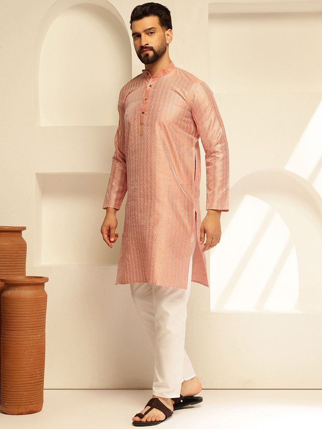 SOJANYA Kurta Lurus Labuci Sulam Geometrik