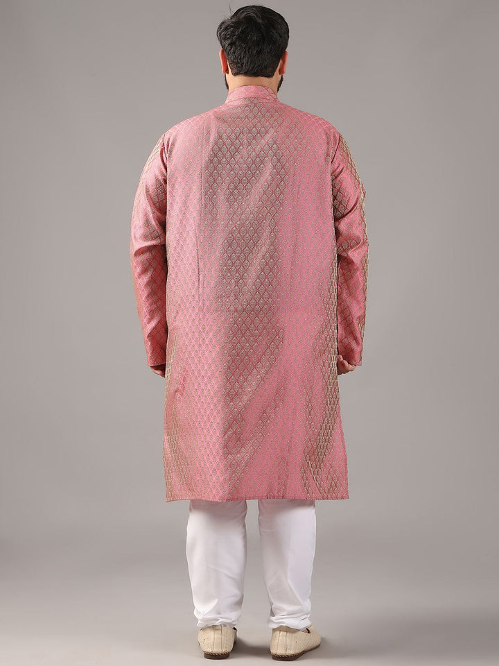 SOJANYA PLUS Plus Size Men Ethnic Motifs Woven Design Straight Kurta With Pyjamas