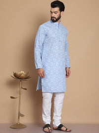Anouk Men Ethnic Motifs Printed Regular Pure Cotton Kurta with Churidar