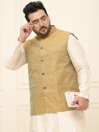 SOJANYA PLUS Men Printed Nehru Plus Size Jacket