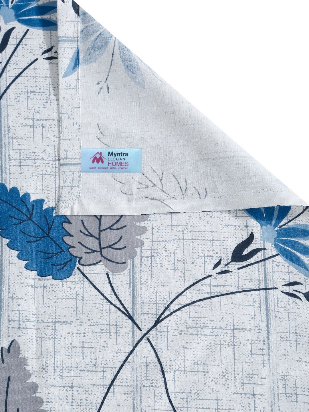 Myntra Elegant Homes Biru & Kelabu Floral Kapas Tulen 400 TC Set Cadar King 2.5m x 2.25m