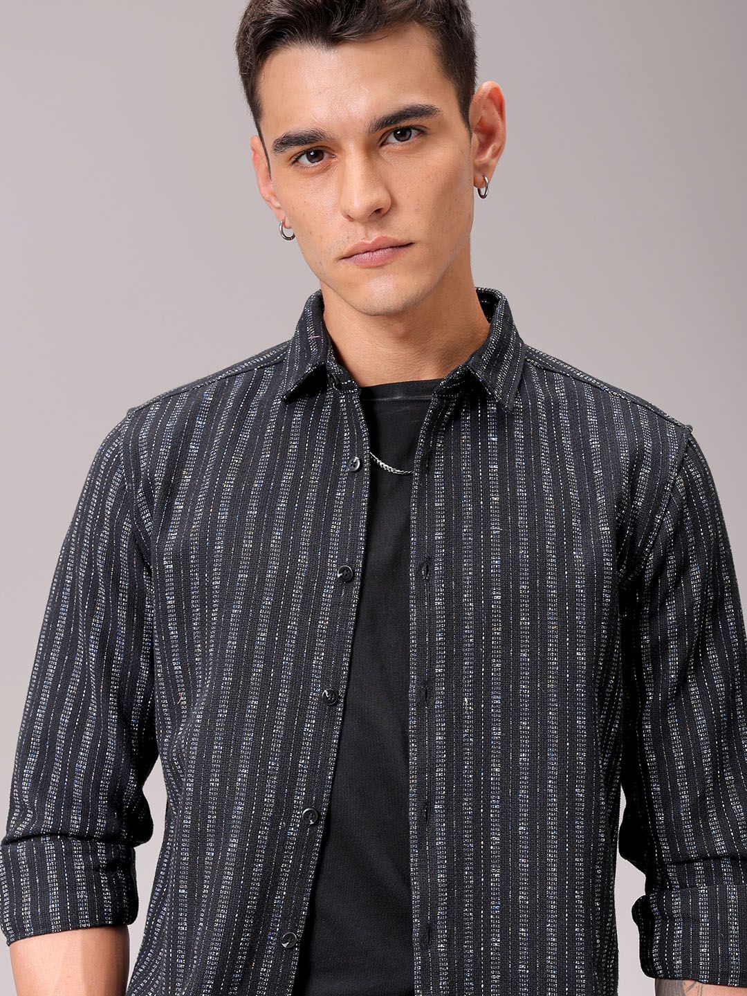 The Indian Garage Co Men Regular Fit Dobbr Textured Resortwear Shirt