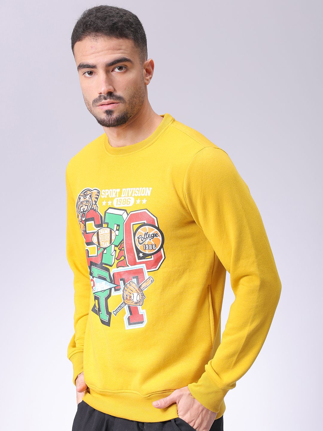 The Indian Garage Co Men Printed Round Neck Pullover Sweatshirt