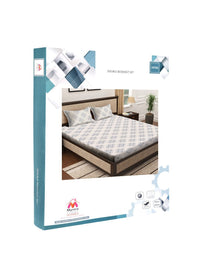 Myntra Elegant Homes Grey & Black Geometric 400 TC King Bedsheet with 2 Pillow Covers